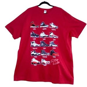 Retro Kicks Retro Men's Air Jordans 1-14 Red T-Shirt 2XL Tall